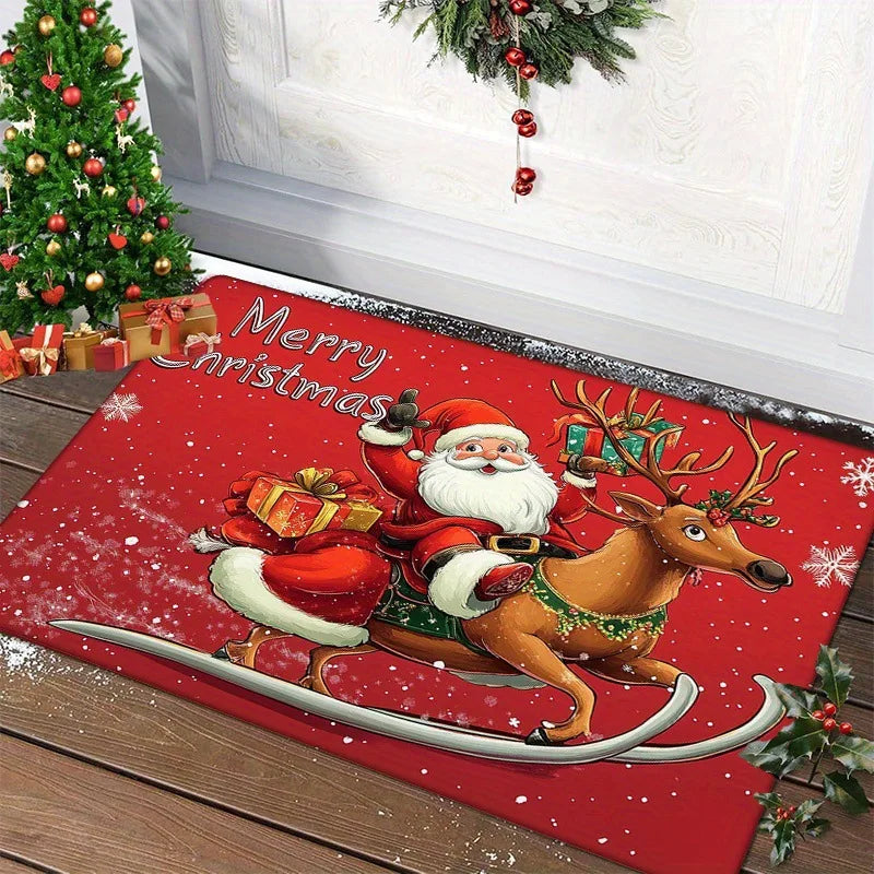 Christmas Door Mat Red Santa Claus Outdoor and indoor Gingerbread Man Carpet New Year 2026 Merry Christmas Home Decor Foot Mat