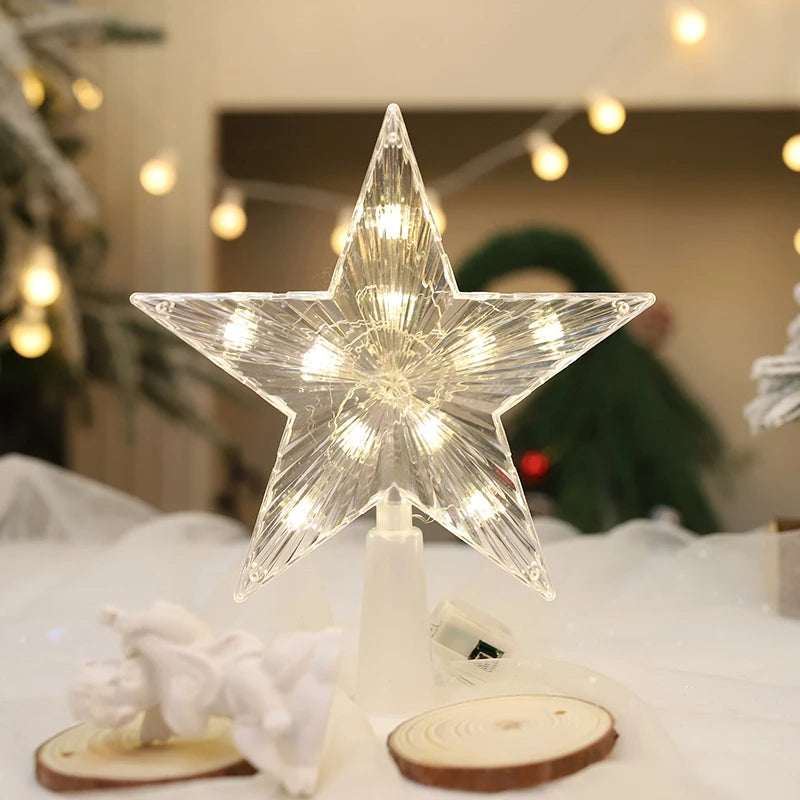15cm Christmas Tree Decoration Stars Warm White Lights Home Room Decor LED Shining Lamp Xmas Festival TopStar Navidad 1.07in