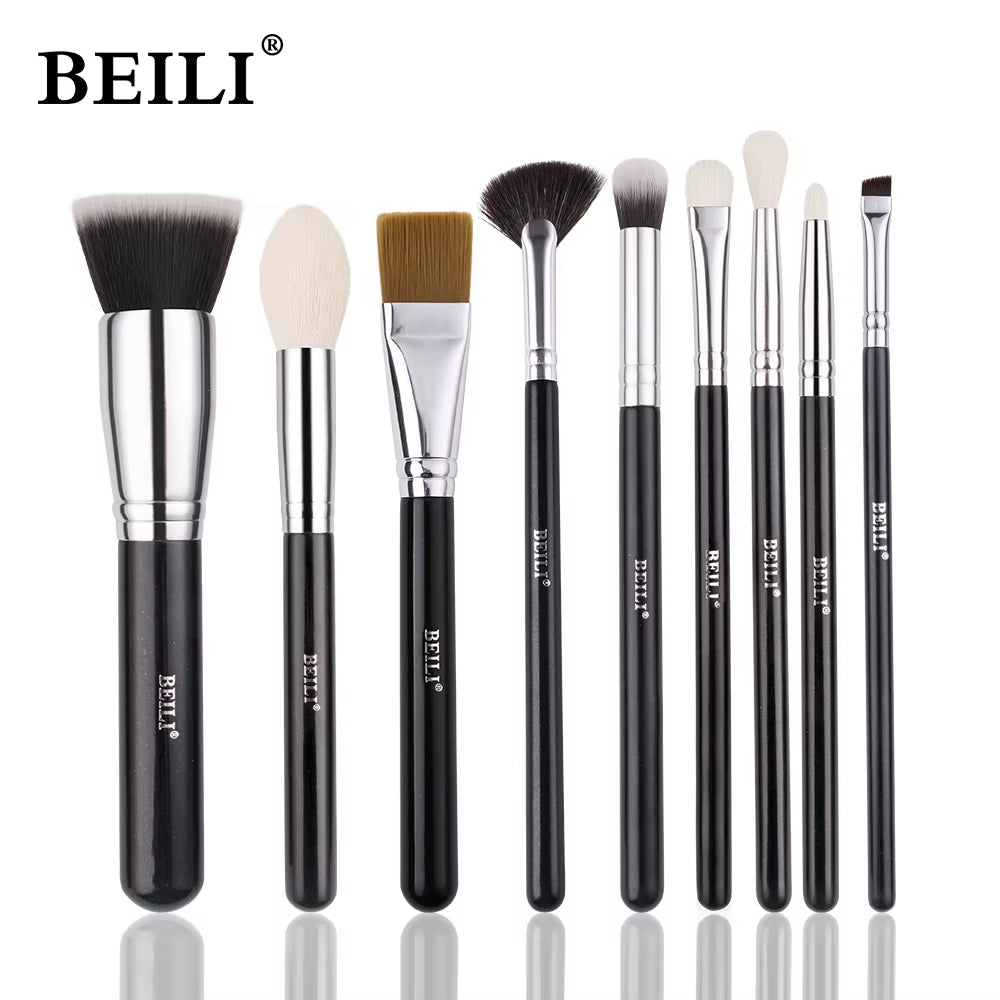 Goat Makeup Brush Set Eyeshadow Makeup Brushes Professional Foundation Blending Eyebrow Fan Blush Brosse Maquiagens