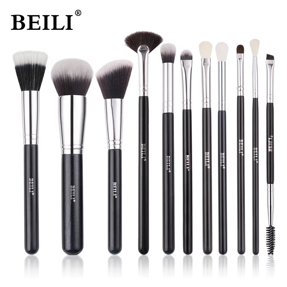 Goat Makeup Brush Set Eyeshadow Makeup Brushes Professional Foundation Blending Eyebrow Fan Blush Brosse Maquiagens