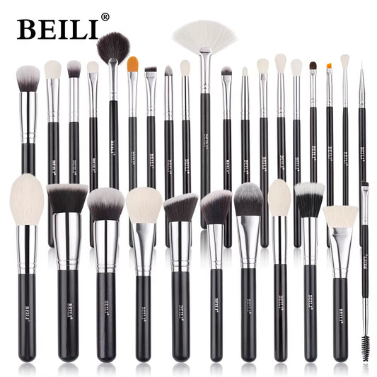 Goat Makeup Brush Set Eyeshadow Makeup Brushes Professional Foundation Blending Eyebrow Fan Blush Brosse Maquiagens
