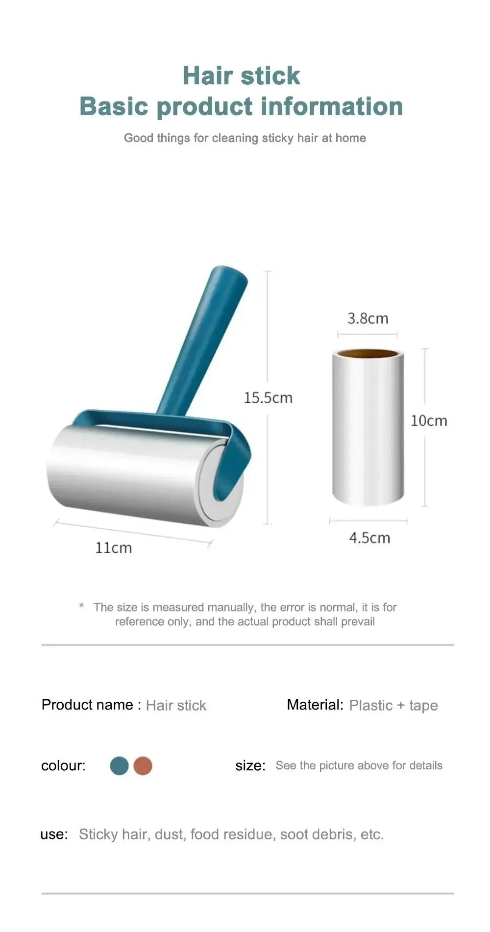 1pc Household Cleaning Tool Pet Hair Remover Clothes Cleaning Brush New Tearable Roll Paper Sticky Roller Brush Plush Razor