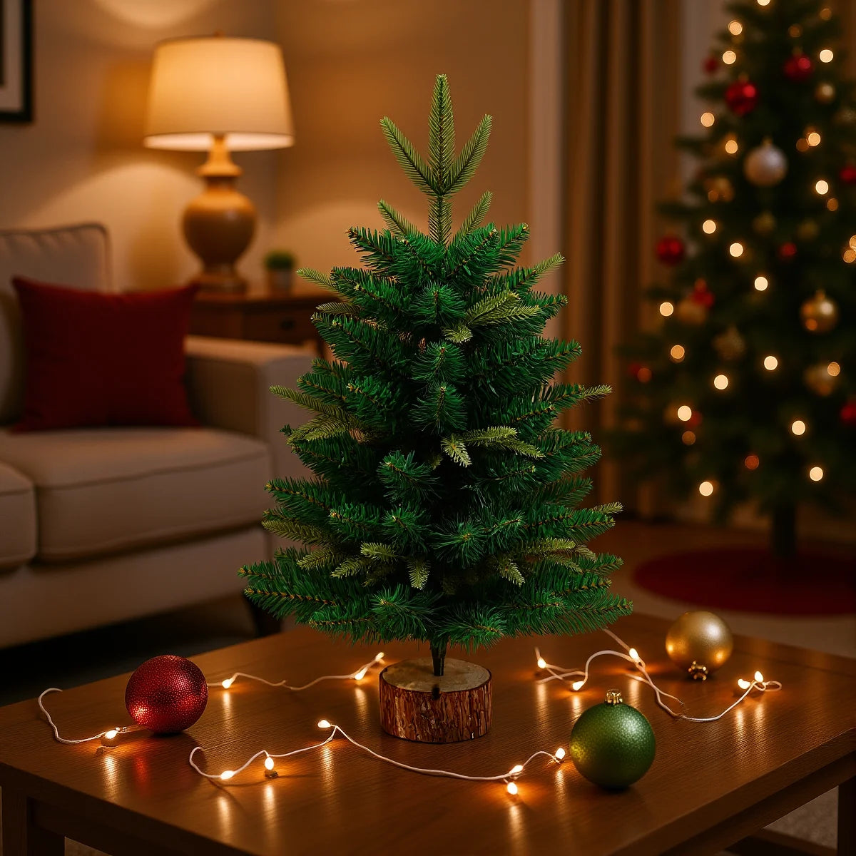 45cm/60cm Christmas Tree Ornament Artificial Simulated Green Plastic Xmas Tree DIY Plant Ornament Xmas Party Decorations 2025