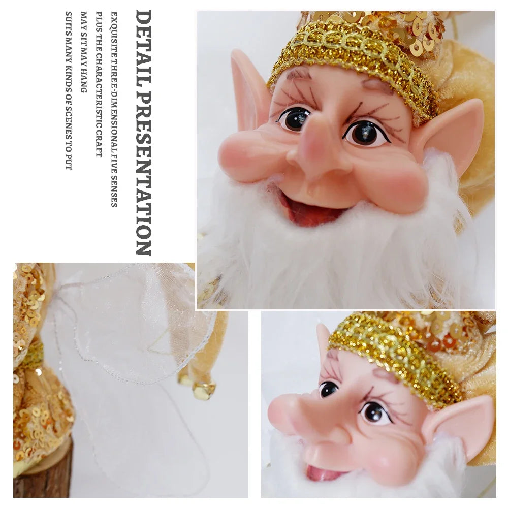 2025 Christmas Decoration 50cm Elf Doll Hanging Standing Decor Navida Pendant Ornaments For Home New Year Gift For Kids