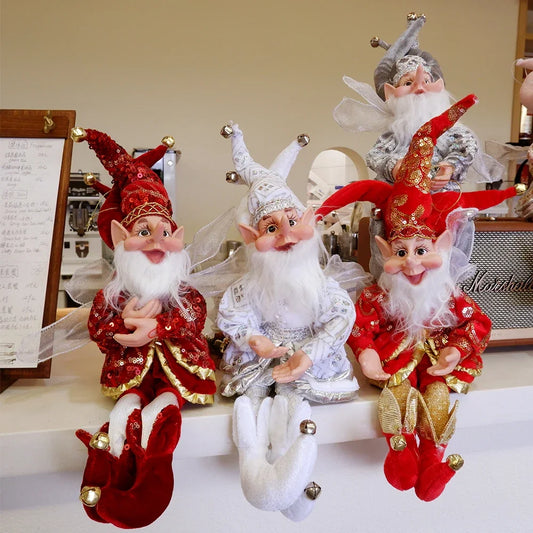 2025 Christmas Decoration 50cm Elf Doll Hanging Standing Decor Navida Pendant Ornaments For Home New Year Gift For Kids