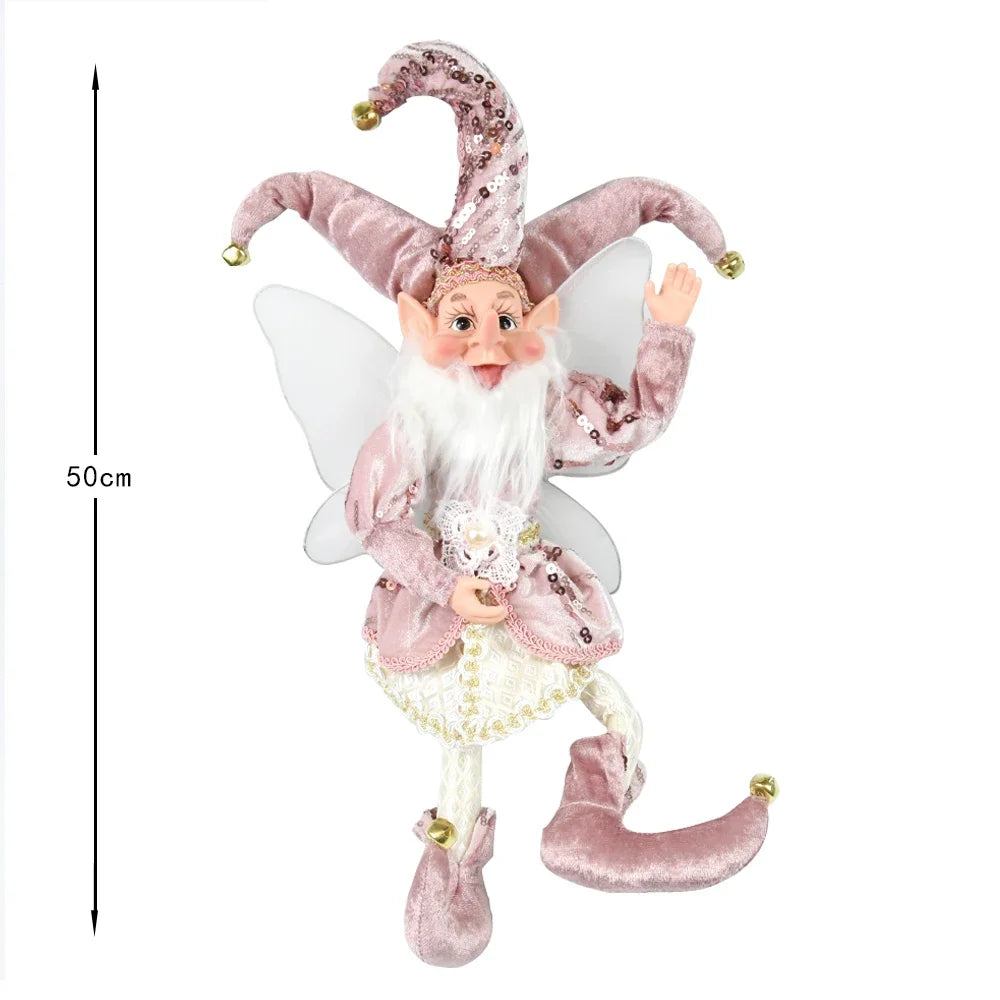 2025 Christmas Decoration 50cm Elf Doll Hanging Standing Decor Navida Pendant Ornaments For Home New Year Gift For Kids