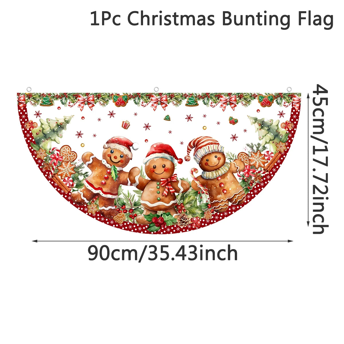 Christmas Outdoor Fan-shaped Flag Banner Christmas Decor for Home 2025 Cristmas Drop Ornament Xmas Navidad Gift New Year 2026