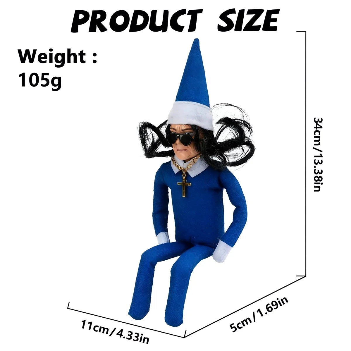 New Ozzy Christmas Elf Doll Christmas Trees Decoration Ornaments Music Godfather Classic Sitting Posture Noel Elf Plush Toys