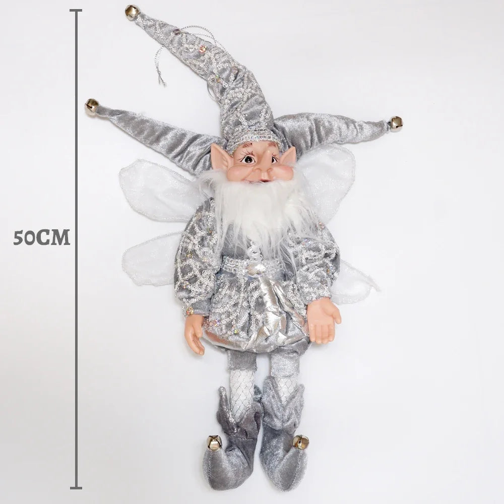 2025 Christmas Decoration 50cm Elf Doll Hanging Standing Decor Navida Pendant Ornaments For Home New Year Gift For Kids