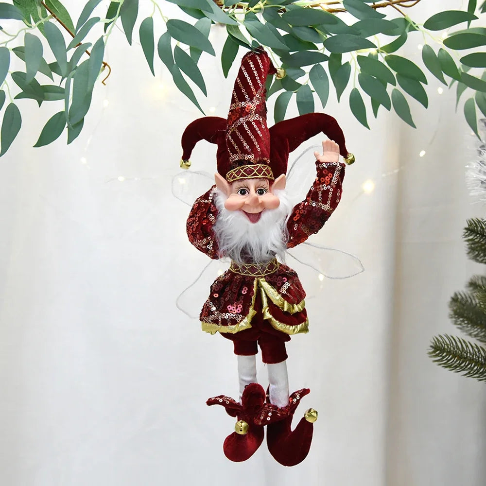 2025 Christmas Decoration 50cm Elf Doll Hanging Standing Decor Navida Pendant Ornaments For Home New Year Gift For Kids