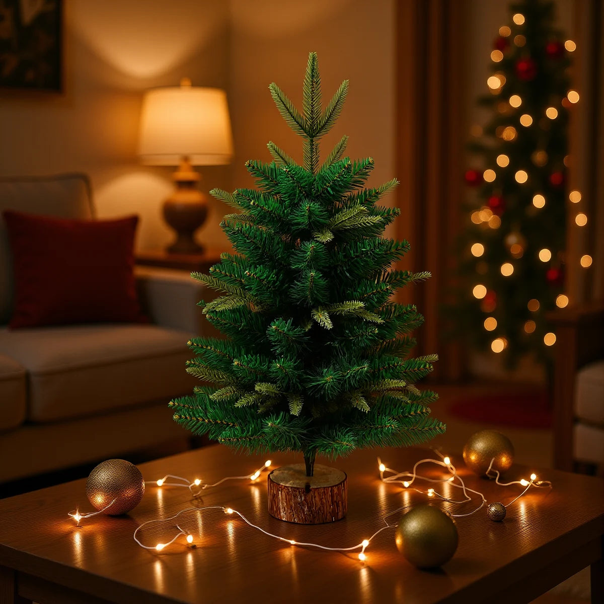 45cm/60cm Christmas Tree Ornament Artificial Simulated Green Plastic Xmas Tree DIY Plant Ornament Xmas Party Decorations 2025