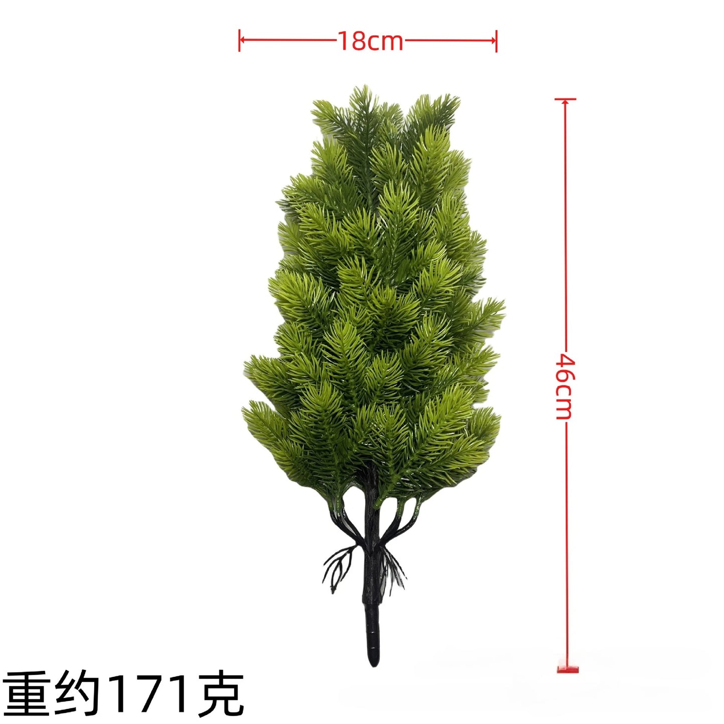 Artificial Green Christmas Tree 46CM To 50CM Mini Pine Branches Plastic Fake Plants Home Office Christmas Atmosphere Decoration