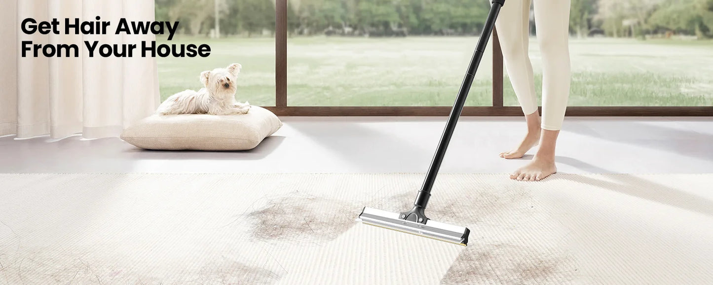 Pet Hair Removal Broom Carpet Rake Reusable Cleaning Tool 50" Long Handle Furniture Couch Carpets Rugs Mats Lint Remover Scraper