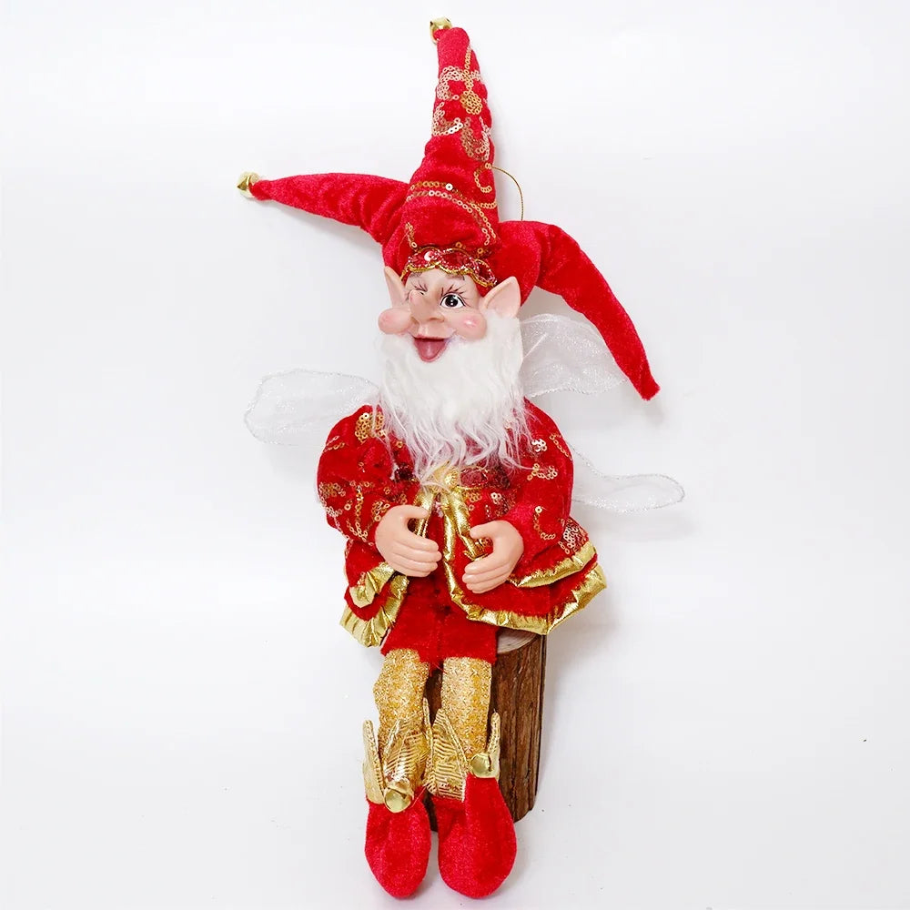 2025 Christmas Decoration 50cm Elf Doll Hanging Standing Decor Navida Pendant Ornaments For Home New Year Gift For Kids