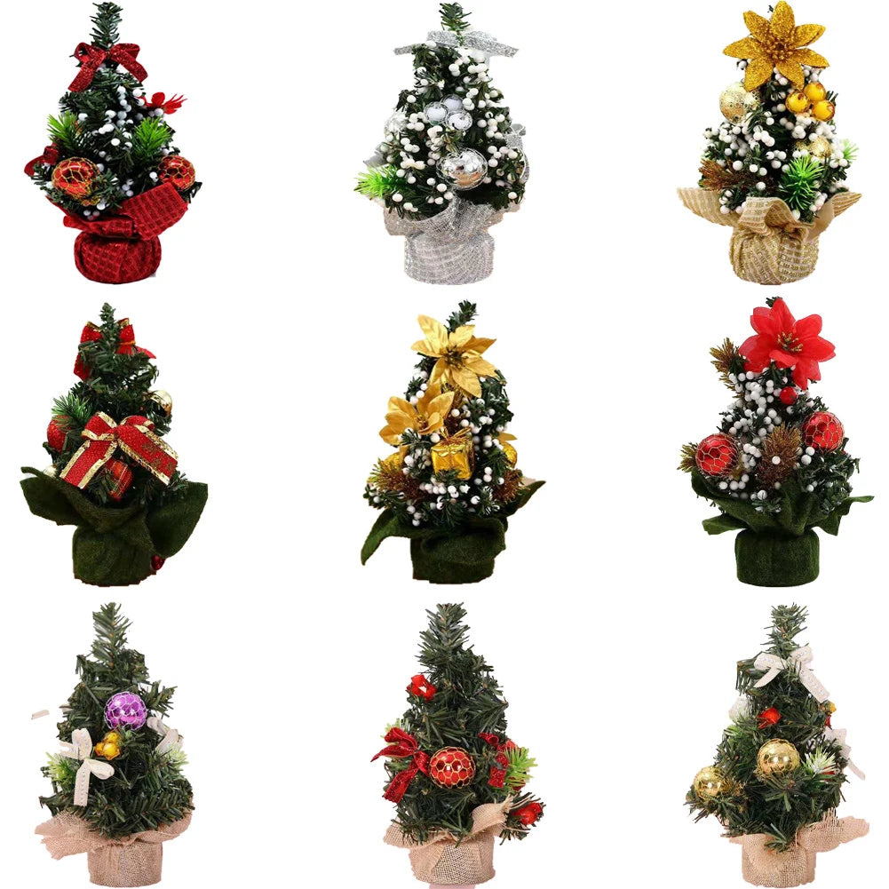 Christmas Decorations 20cm Mini Christmas Tree Ornaments Table Desktop Ornaments Small Tree For Home Office 2026 New Year Gifts