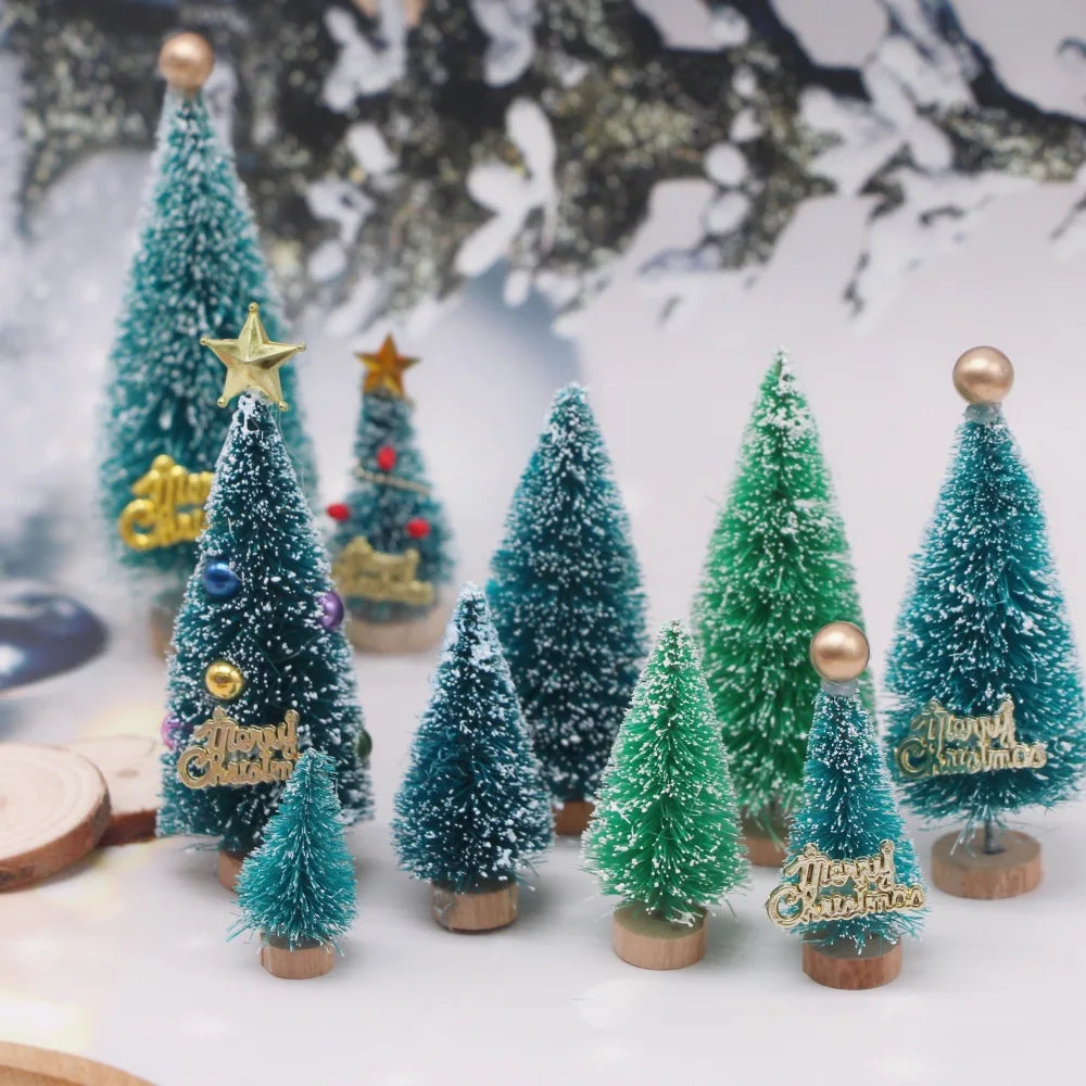 Miniature Artificial Christmas Tree Mini Christmas Pine Small Christmas Decoration Supplies DIY Party HomeTabletop Ornament Xmas