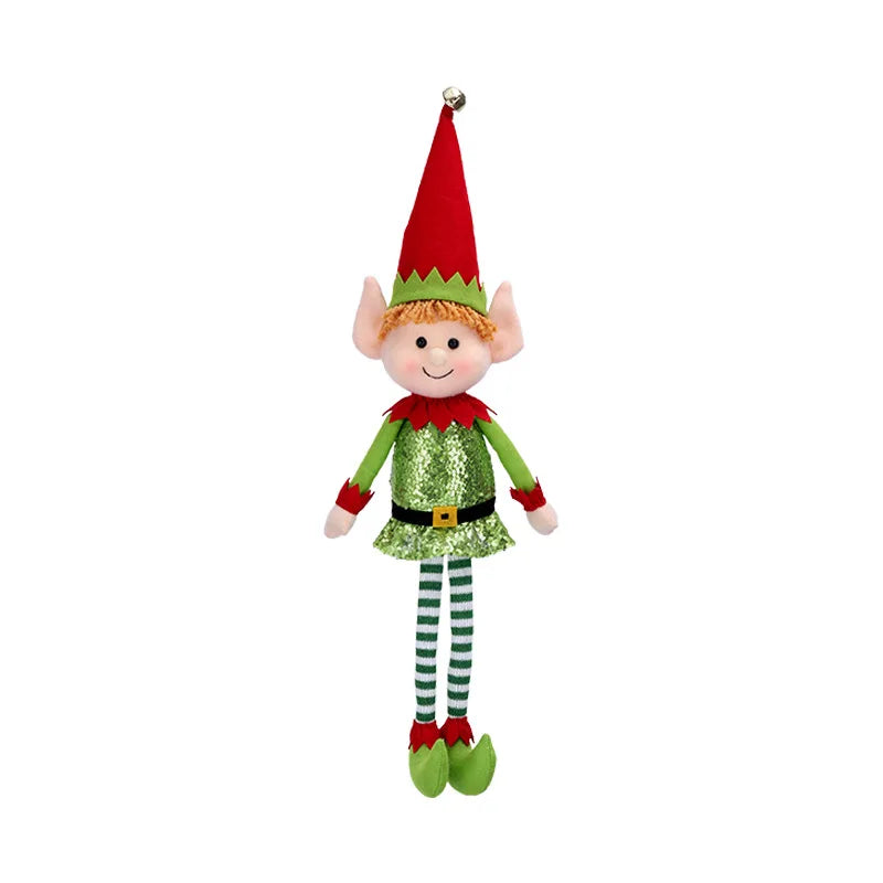New Arrival 2/1Pc 65CM Christmas Elf Doll Plush Leg Red Green Ornaments Boys Girls Elves Toy Doll New Year Navidad Home Decors