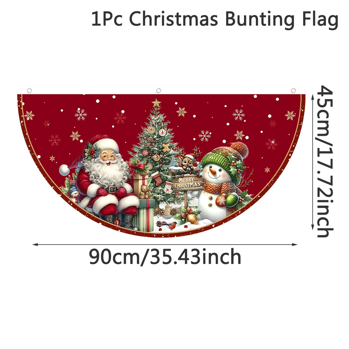 Christmas Outdoor Fan-shaped Flag Banner Christmas Decor for Home 2025 Cristmas Drop Ornament Xmas Navidad Gift New Year 2026