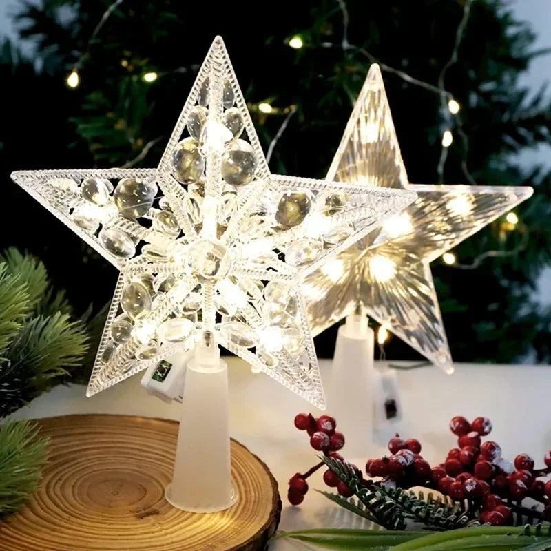 15cm Christmas Tree Decoration Stars Warm White Lights Home Room Decor LED Shining Lamp Xmas Festival TopStar Navidad 1.07in