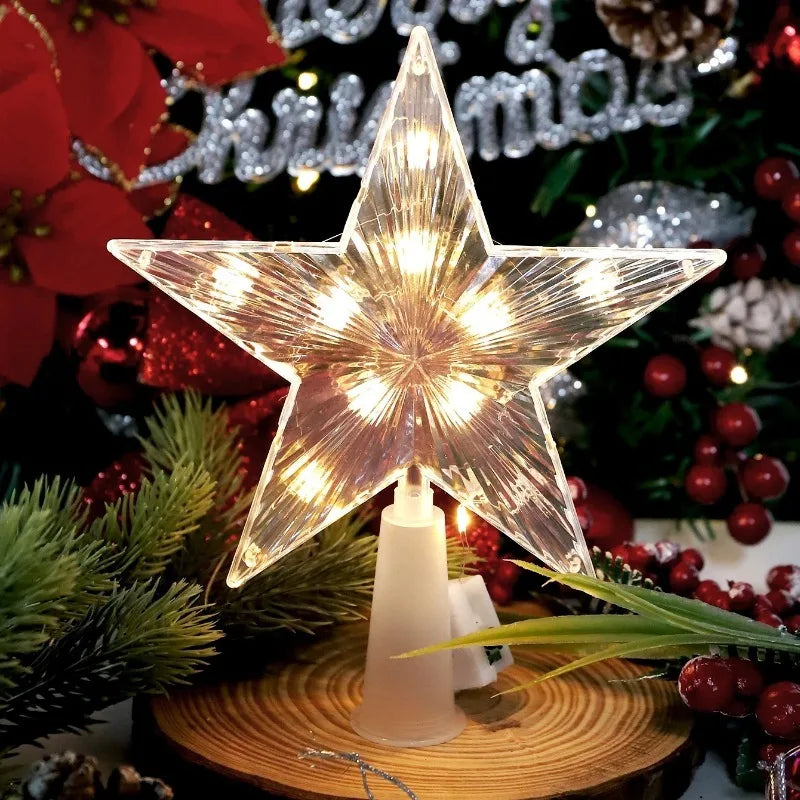 15cm Christmas Tree Decoration Stars Warm White Lights Home Room Decor LED Shining Lamp Xmas Festival TopStar Navidad 1.07in