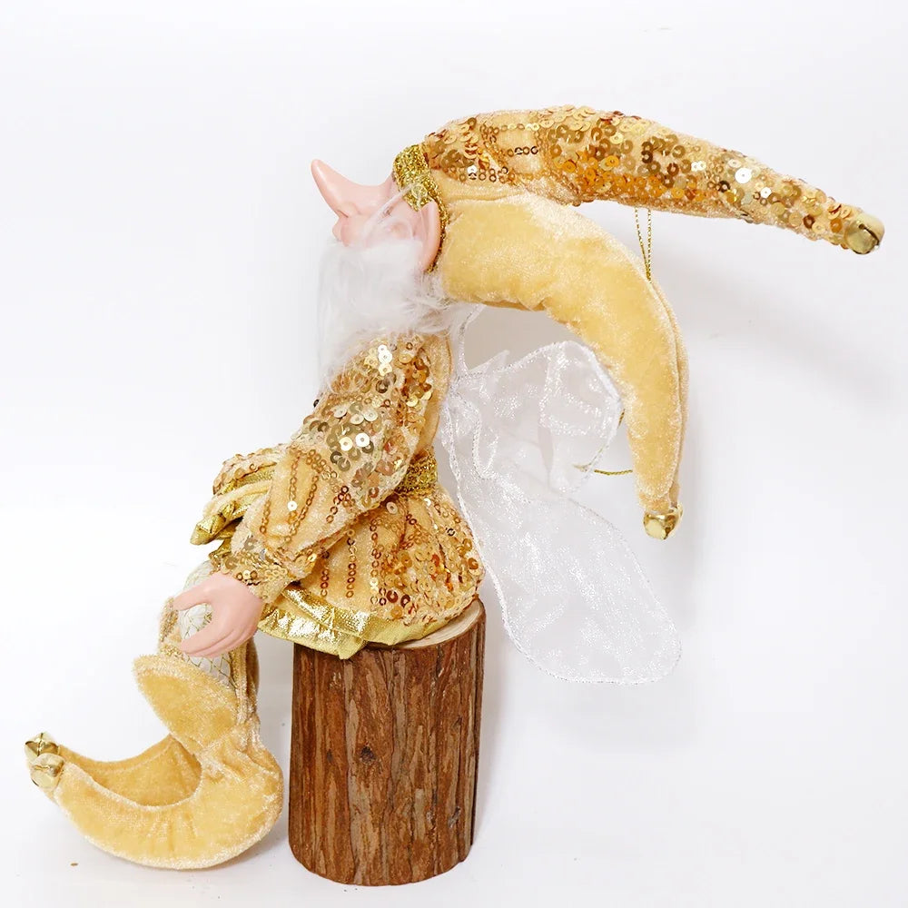 2025 Christmas Decoration 50cm Elf Doll Hanging Standing Decor Navida Pendant Ornaments For Home New Year Gift For Kids