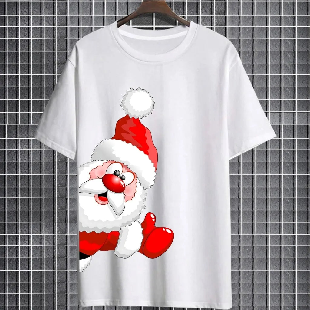 Christmas Men's T-shirt Santa Claus pattern print t shirt for man Quick drying round neck T-shirt New Year Gift men y2k clothing
