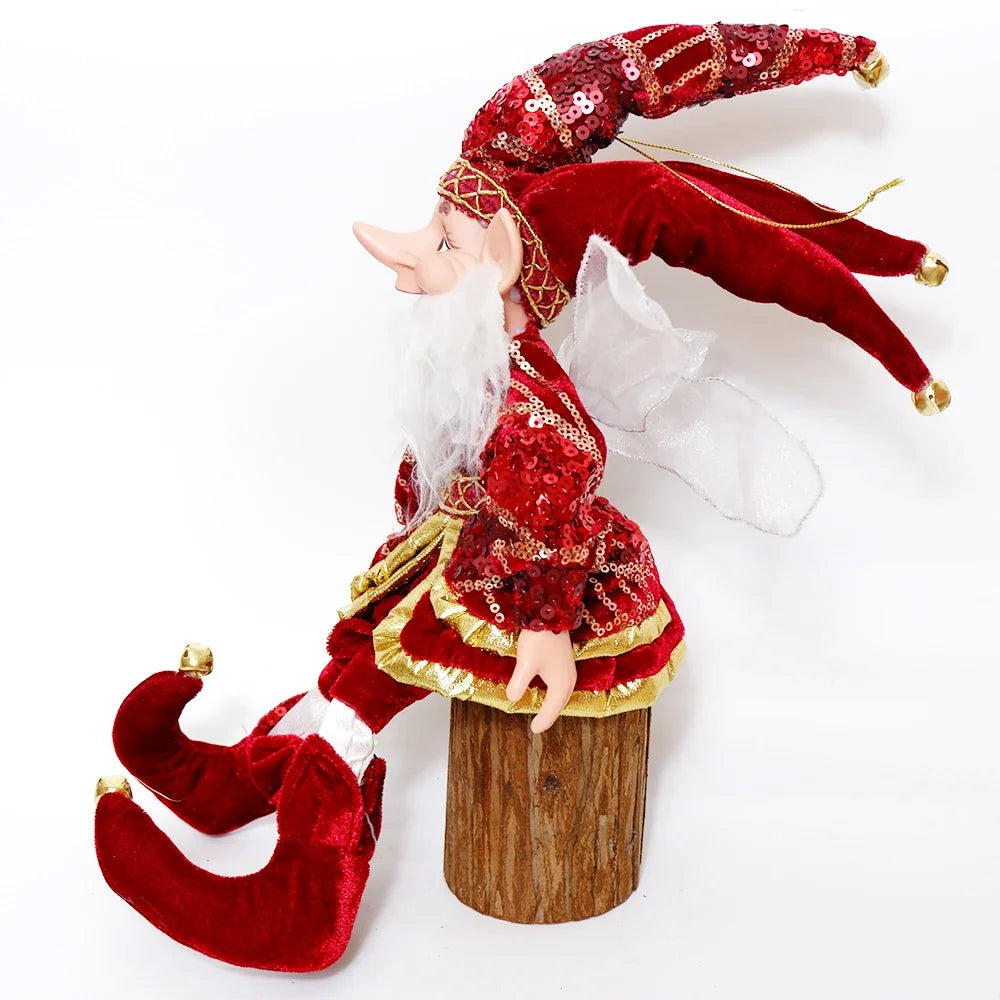 2025 Christmas Decoration 50cm Elf Doll Hanging Standing Decor Navida Pendant Ornaments For Home New Year Gift For Kids