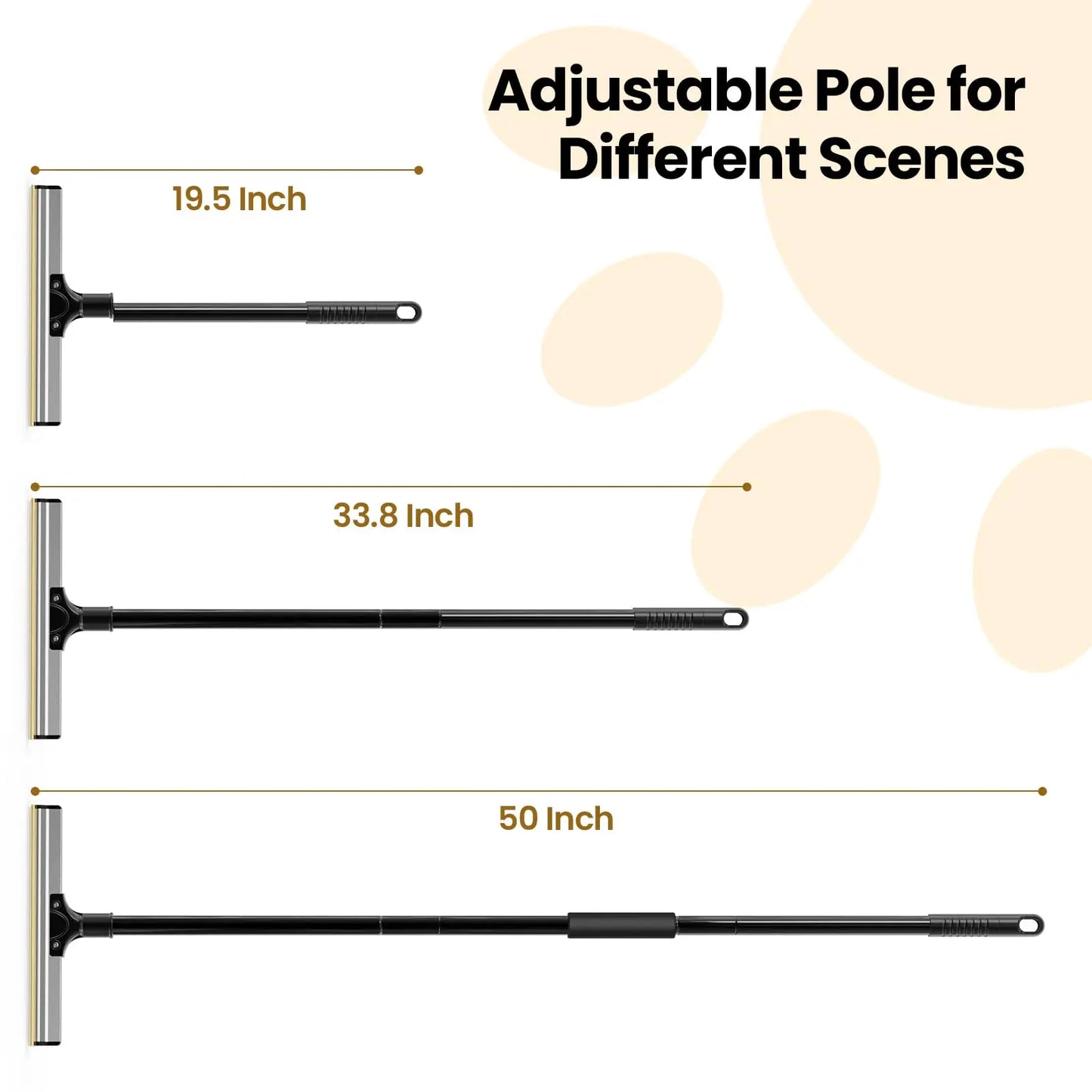 Pet Hair Removal Broom Carpet Rake Reusable Cleaning Tool 50" Long Handle Furniture Couch Carpets Rugs Mats Lint Remover Scraper