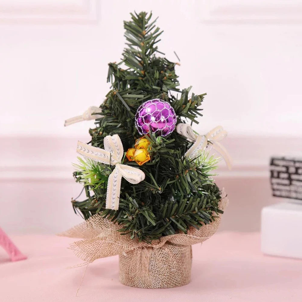 Christmas Decorations 20cm Mini Christmas Tree Ornaments Table Desktop Ornaments Small Tree For Home Office 2026 New Year Gifts