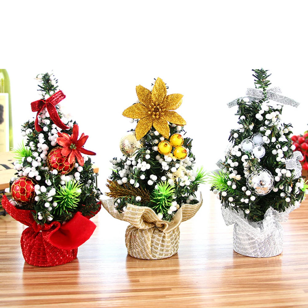 Christmas Decorations 20cm Mini Christmas Tree Ornaments Table Desktop Ornaments Small Tree For Home Office 2026 New Year Gifts