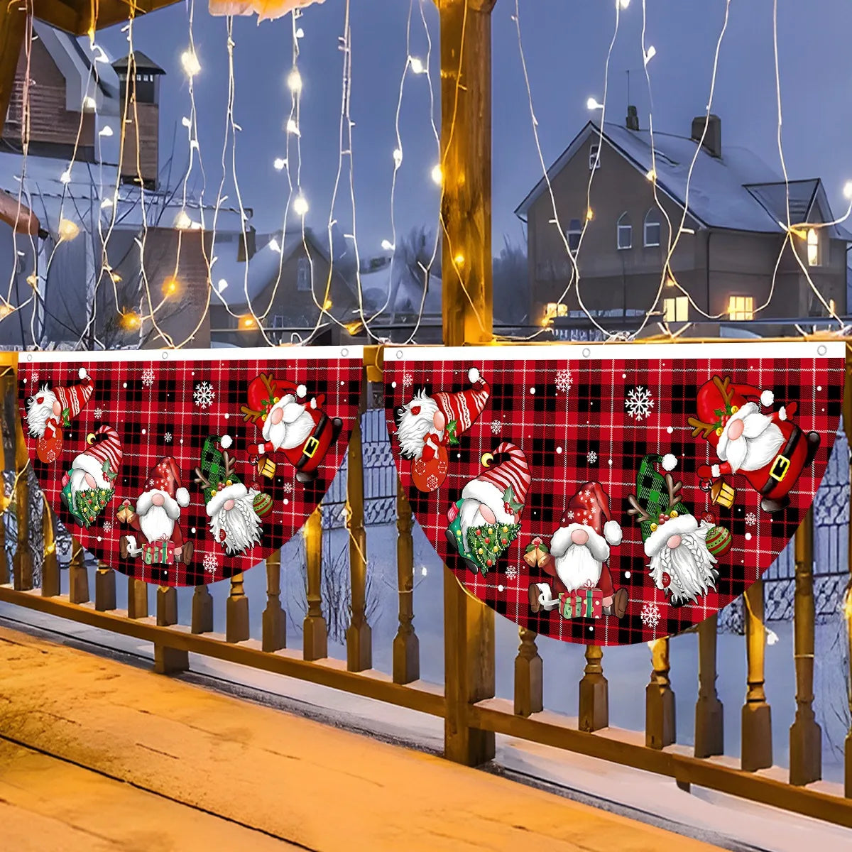 Christmas Outdoor Fan-shaped Flag Banner Christmas Decor for Home 2025 Cristmas Drop Ornament Xmas Navidad Gift New Year 2026