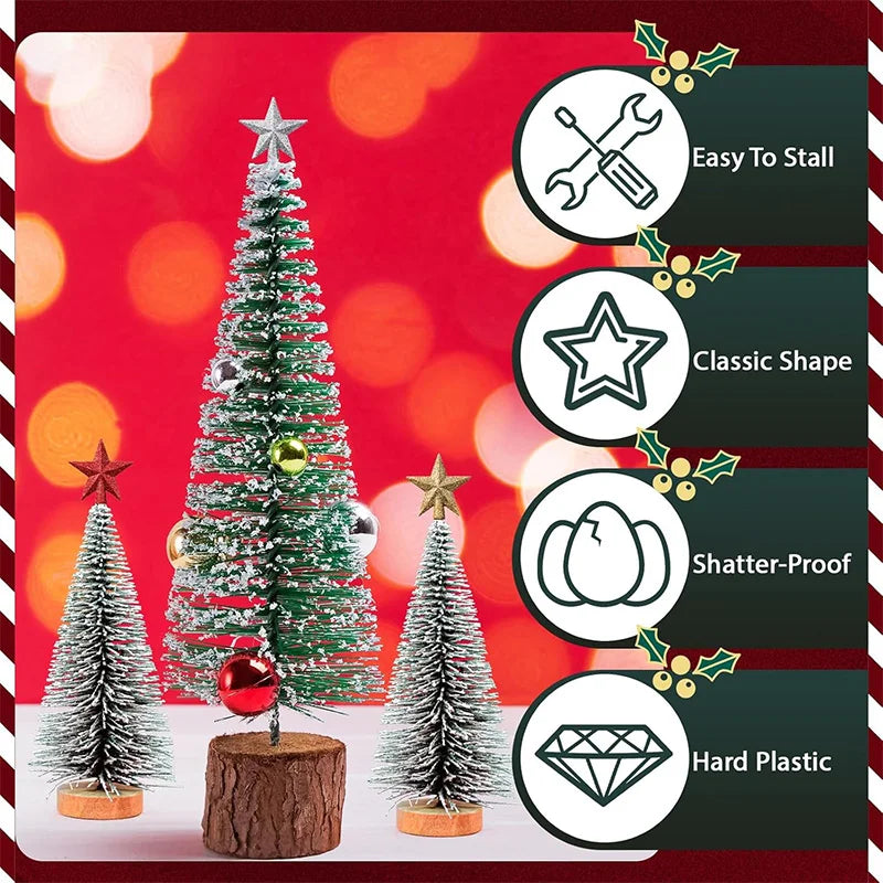 3Pcs/Pack Glitter Star Christmas Tree Decoration Merry Christmas Decor Home Navidad Ornament Five-pointed Star Decoration
