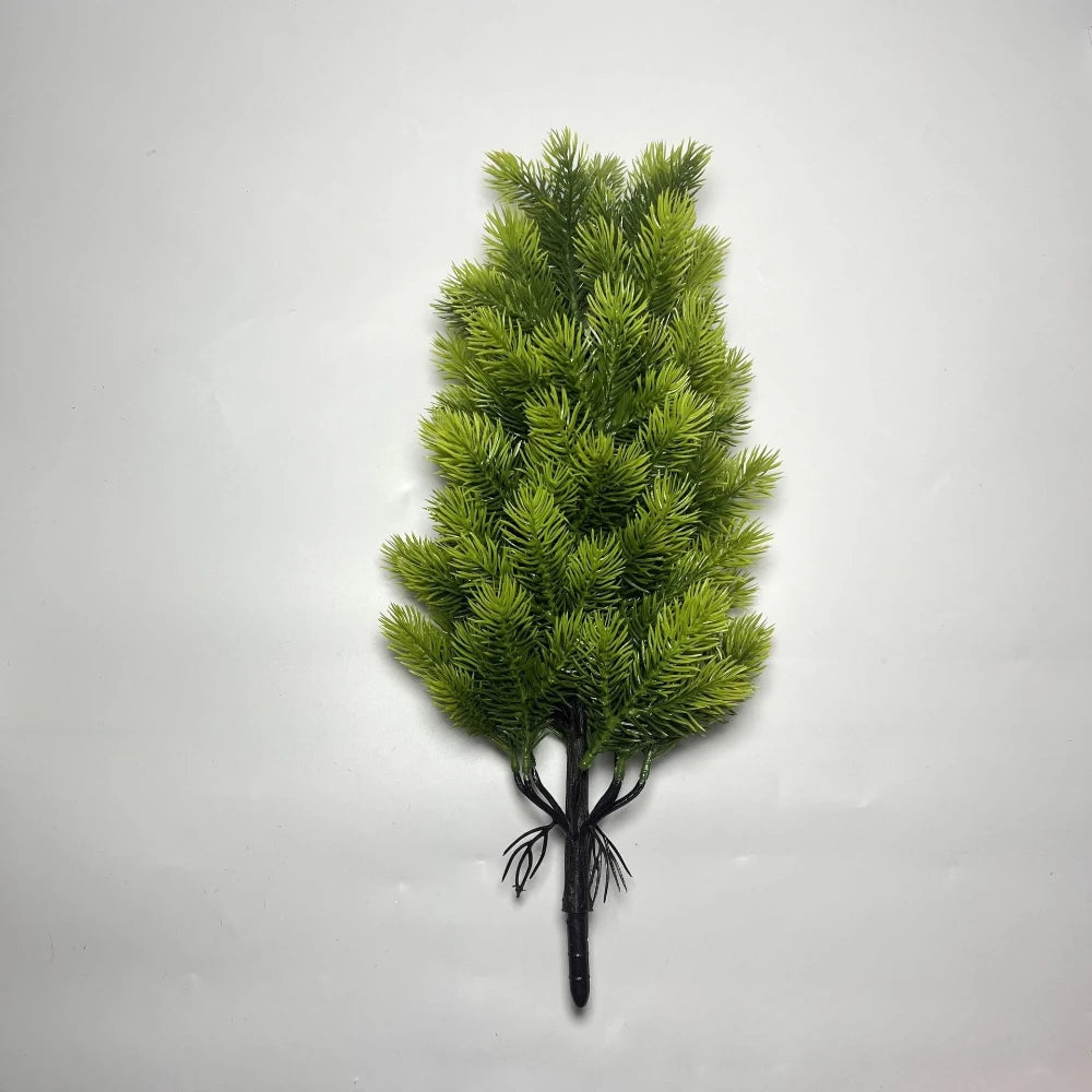 Artificial Green Christmas Tree 46CM To 50CM Mini Pine Branches Plastic Fake Plants Home Office Christmas Atmosphere Decoration