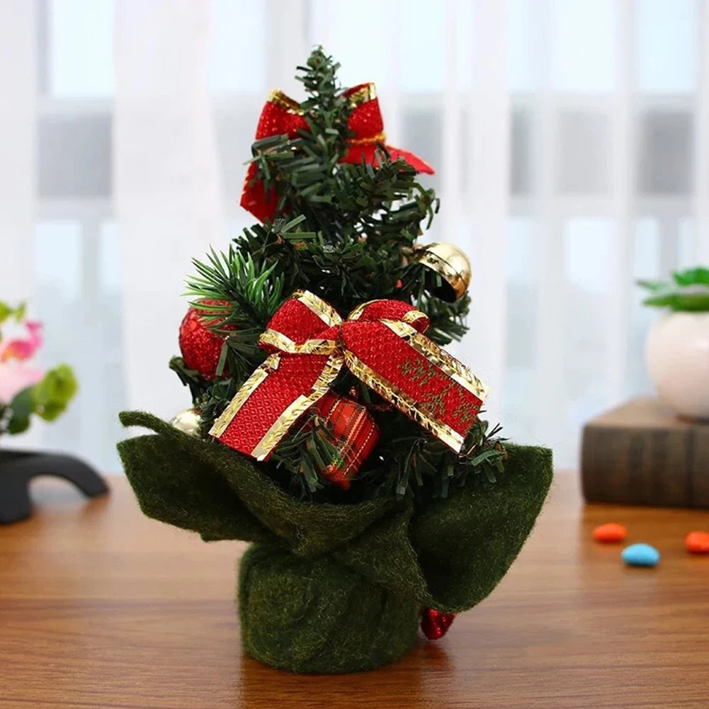 Christmas Decorations 20cm Mini Christmas Tree Ornaments Table Desktop Ornaments Small Tree For Home Office 2026 New Year Gifts