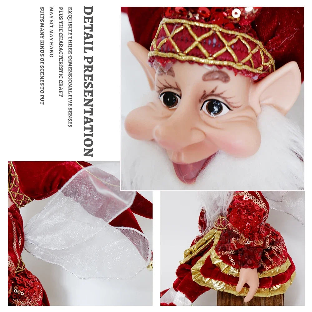 2025 Christmas Decoration 50cm Elf Doll Hanging Standing Decor Navida Pendant Ornaments For Home New Year Gift For Kids