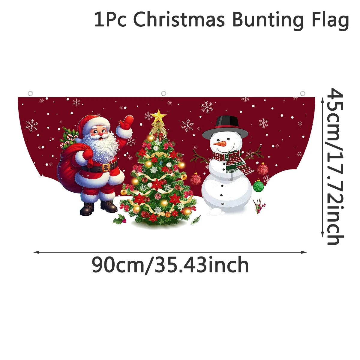 Christmas Outdoor Fan-shaped Flag Banner Christmas Decor for Home 2025 Cristmas Drop Ornament Xmas Navidad Gift New Year 2026