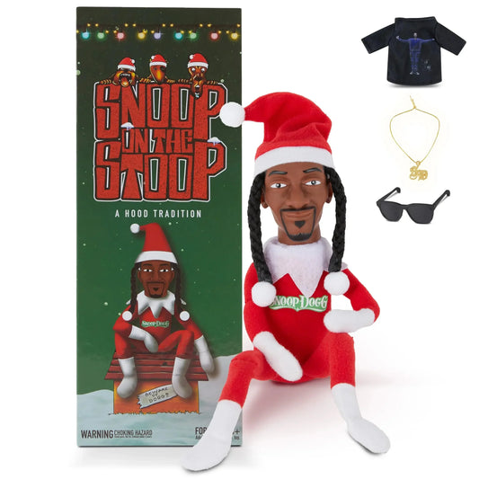 Christmas Elf Doll with Snoop on a Stoop Exquisite Gift Box Accessory Table Christmas Tree Decorations for Home Plush Toys