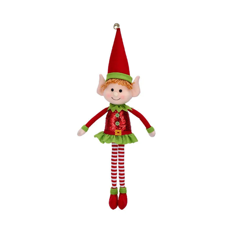 New Arrival 2/1Pc 65CM Christmas Elf Doll Plush Leg Red Green Ornaments Boys Girls Elves Toy Doll New Year Navidad Home Decors