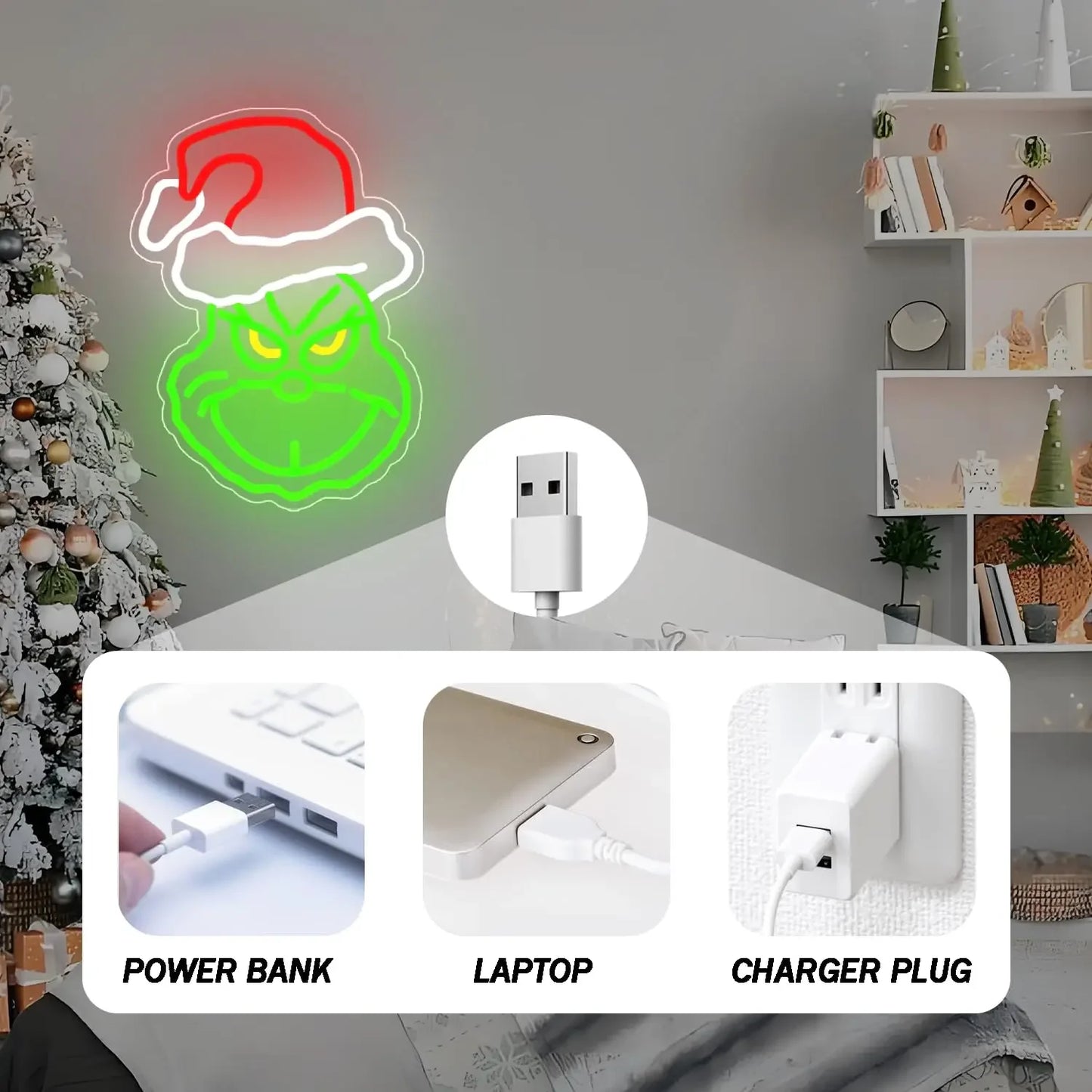 Christmas Neon Signs LED Neon Lights A Great Gift for Children for Wall Decor Bedroom Livingroom Christmas Party Decorations