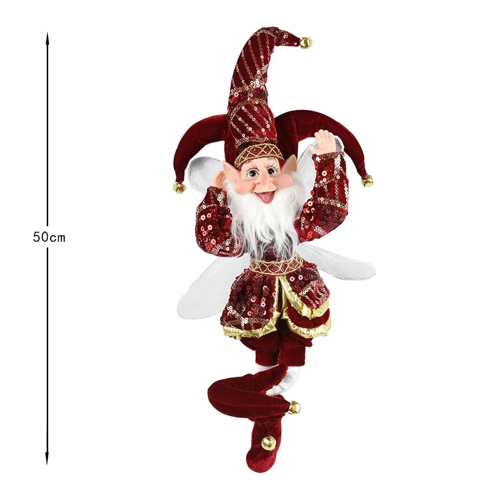 2025 Christmas Decoration 50cm Elf Doll Hanging Standing Decor Navida Pendant Ornaments For Home New Year Gift For Kids