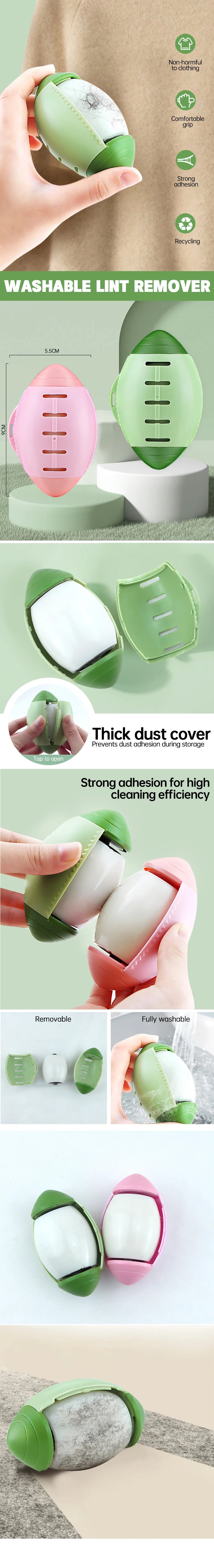 Washable Lint Remover Pet Hair Remover Brush Portable Lint Roller for Clothes Pet Hair Remover Multifunctional Household Remover