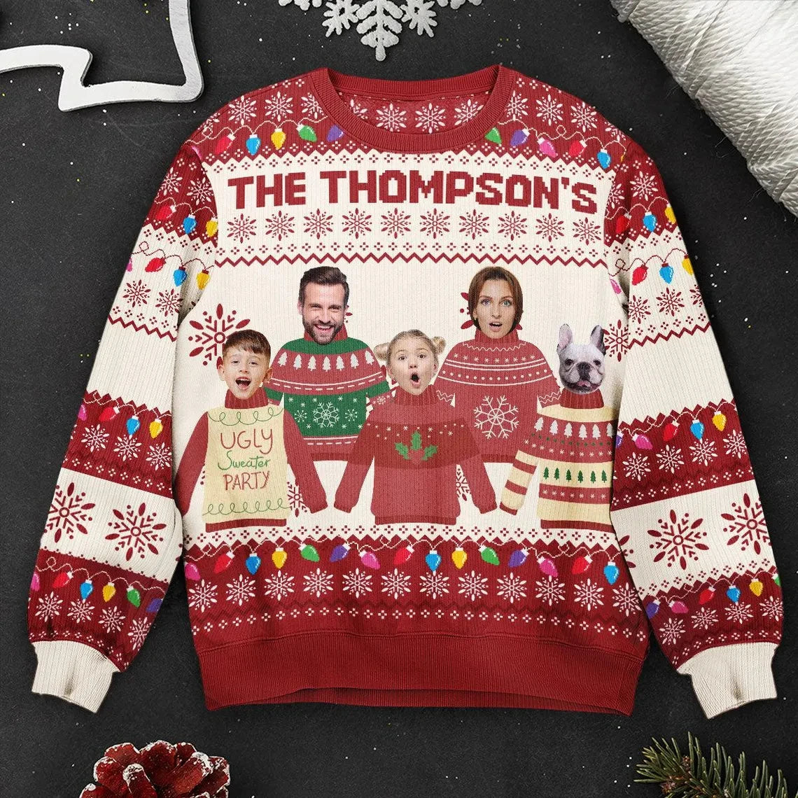 Funny DIY Custom Photo 3D Print Christmas Ugly Sweater For Women Clothes Customize Personality Pullovers New Designer Sweatshirt