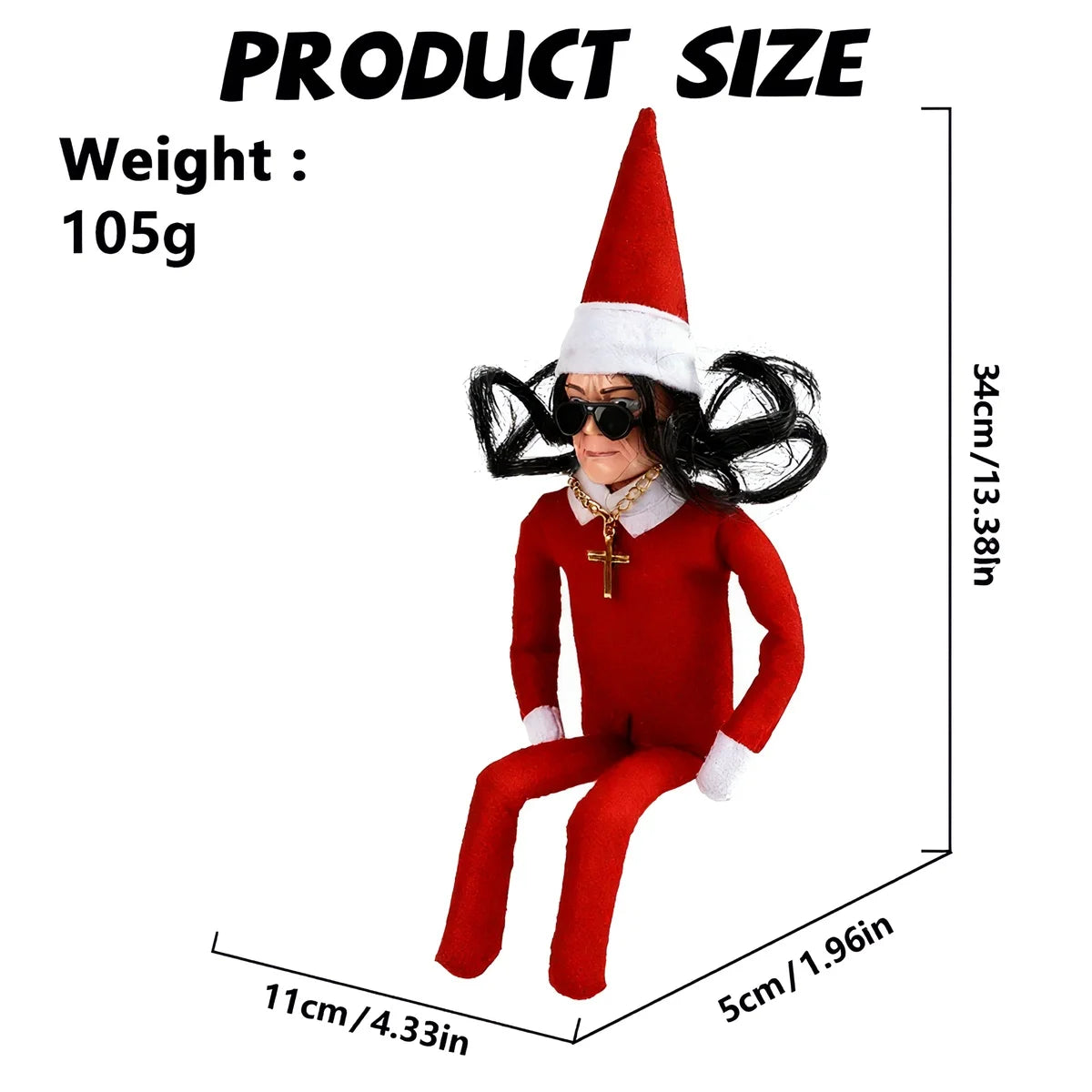 New Ozzy Christmas Elf Doll Christmas Trees Decoration Ornaments Music Godfather Classic Sitting Posture Noel Elf Plush Toys