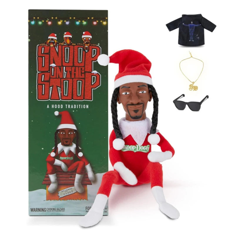 Christmas Elf Doll with Snoop on a Stoop Exquisite Gift Box Accessory Table Christmas Tree Decorations for Home Plush Toys