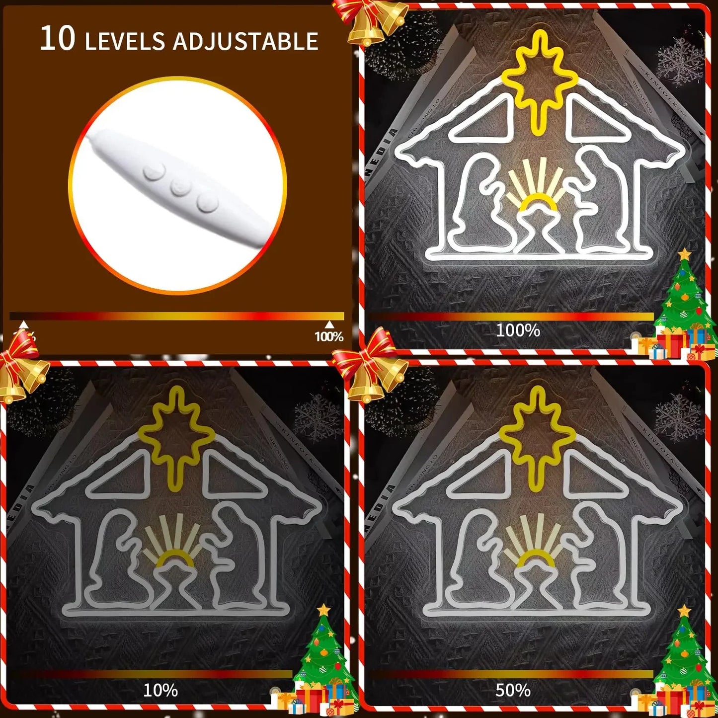 Christmas Neon Signs LED Neon Lights A Great Gift for Children for Wall Decor Bedroom Livingroom Christmas Party Decorations