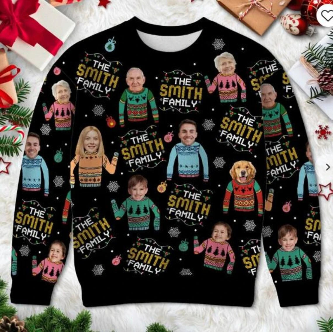 Funny DIY Custom Photo 3D Print Christmas Ugly Sweater For Women Clothes Customize Personality Pullovers New Designer Sweatshirt