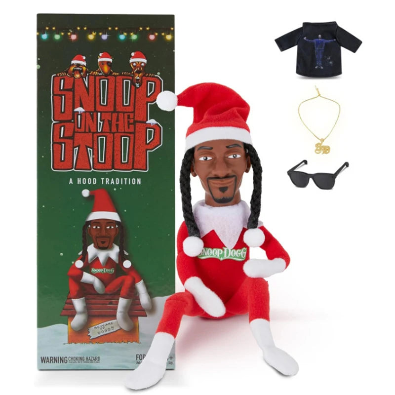 Christmas Elf Doll with Snoop on a Stoop Exquisite Gift Box Accessory Table Christmas Tree Decorations for Home Plush Toys