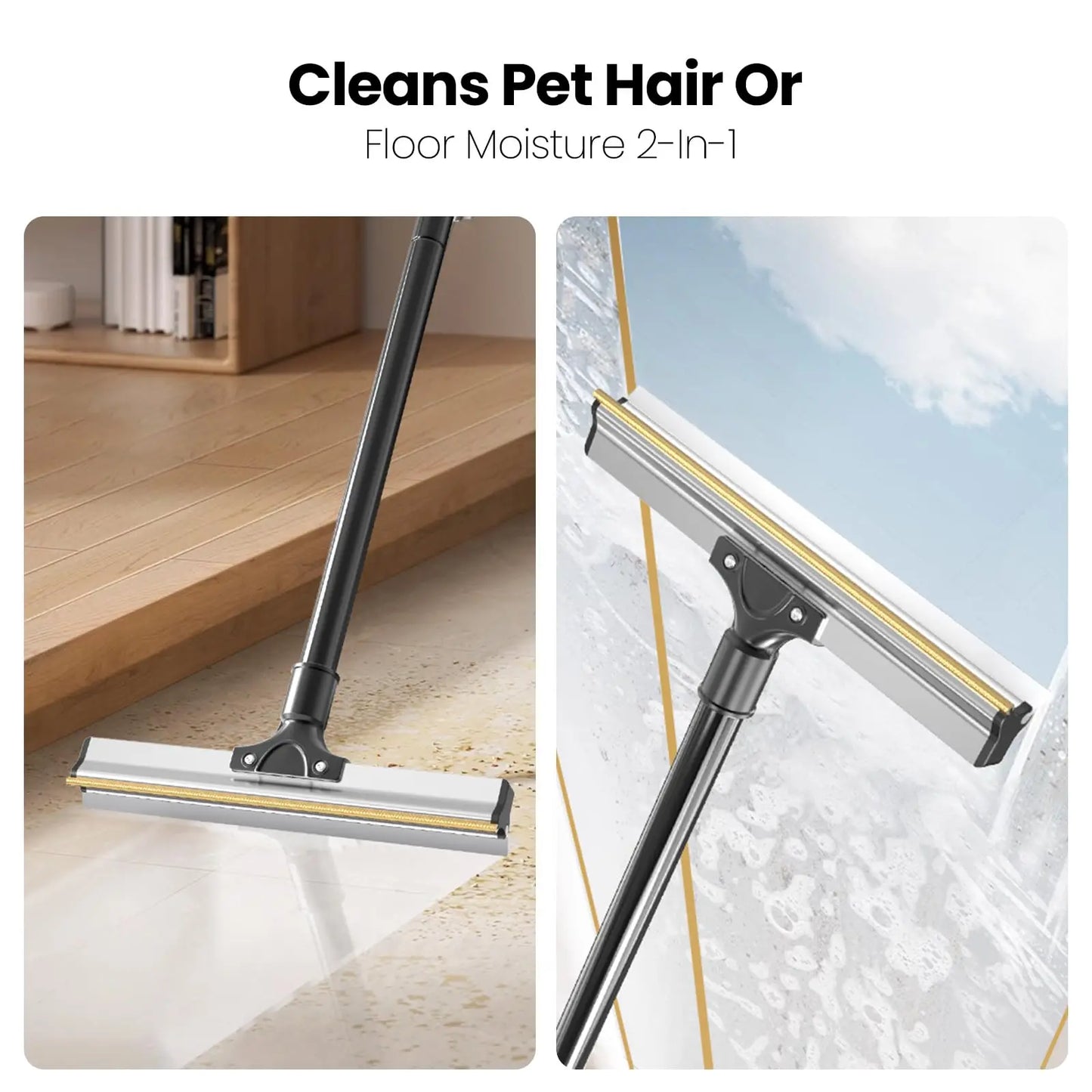 Pet Hair Removal Broom Carpet Rake Reusable Cleaning Tool 50" Long Handle Furniture Couch Carpets Rugs Mats Lint Remover Scraper
