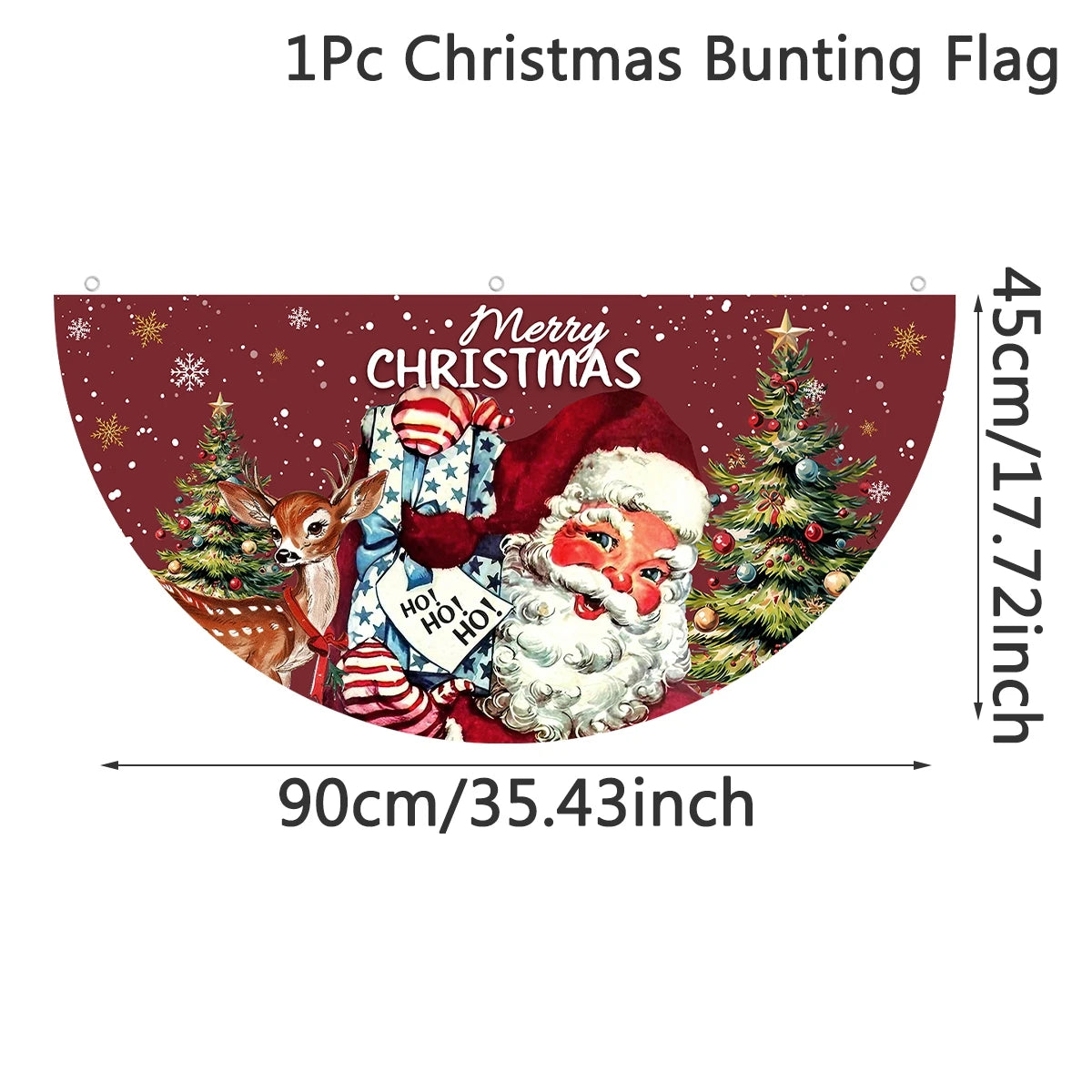 Christmas Outdoor Fan-shaped Flag Banner Christmas Decor for Home 2025 Cristmas Drop Ornament Xmas Navidad Gift New Year 2026
