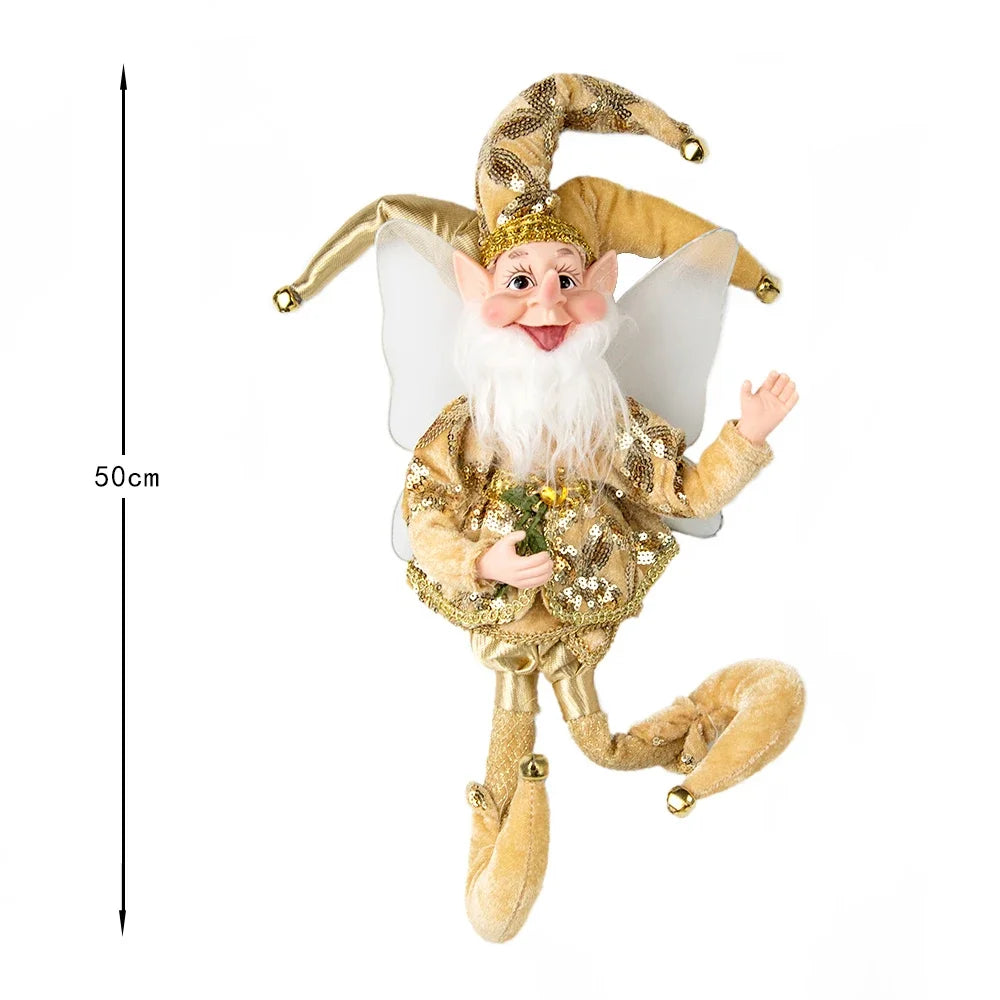 2025 Christmas Decoration 50cm Elf Doll Hanging Standing Decor Navida Pendant Ornaments For Home New Year Gift For Kids